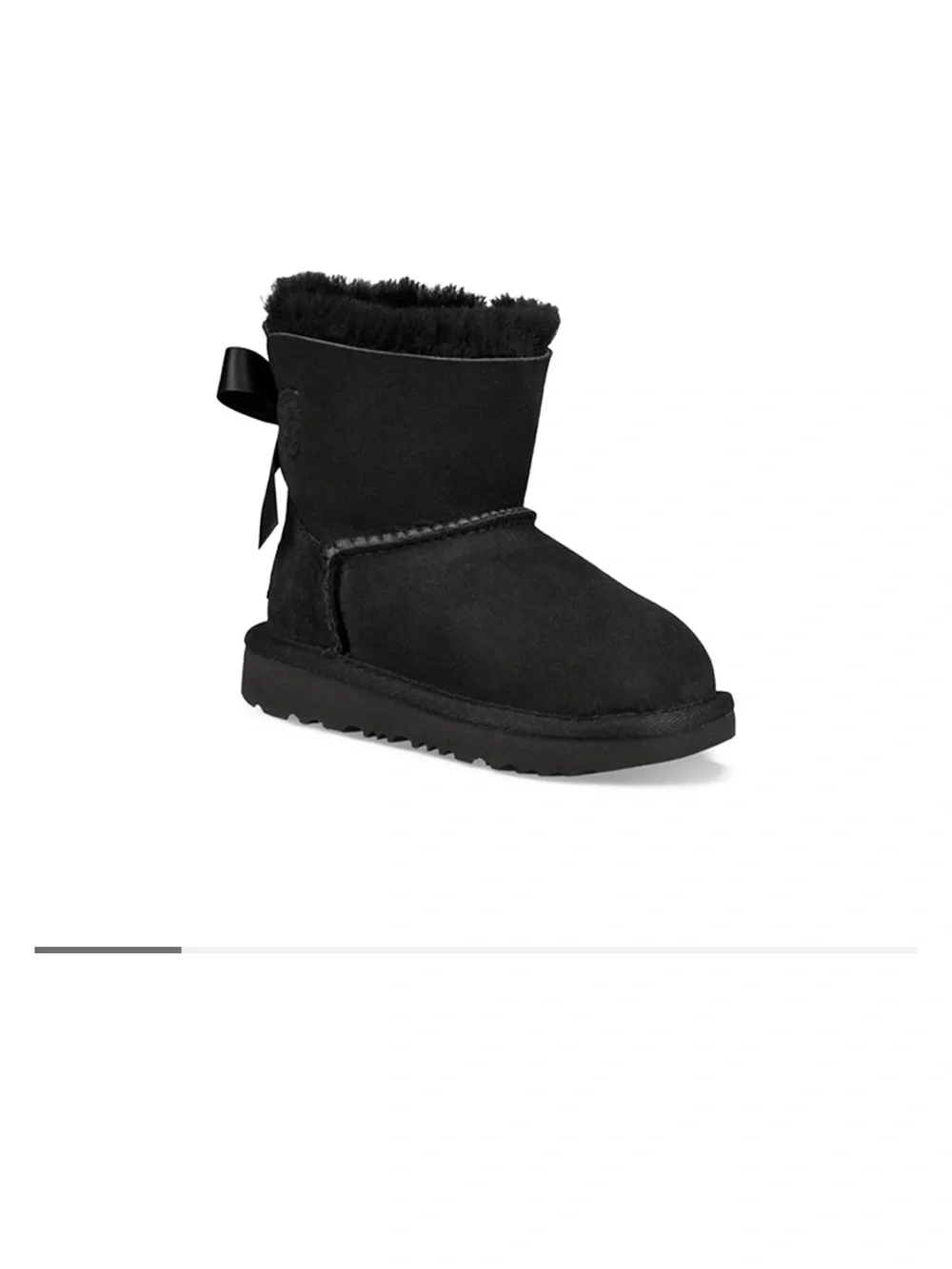 UGG Kids Mini Bow Back Boots in Black Size 12 (only worn twice)